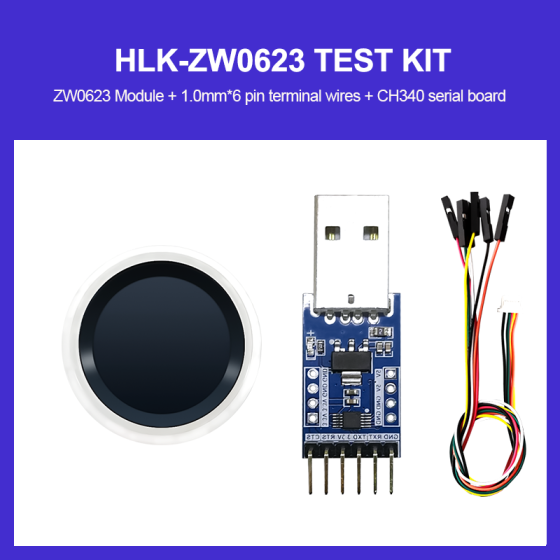 Hi-link fingerprint recognition module HLK-ZW0623 test kit/ development board high-resolution capacitive touch fingerprint door lock acquisition sensor module
